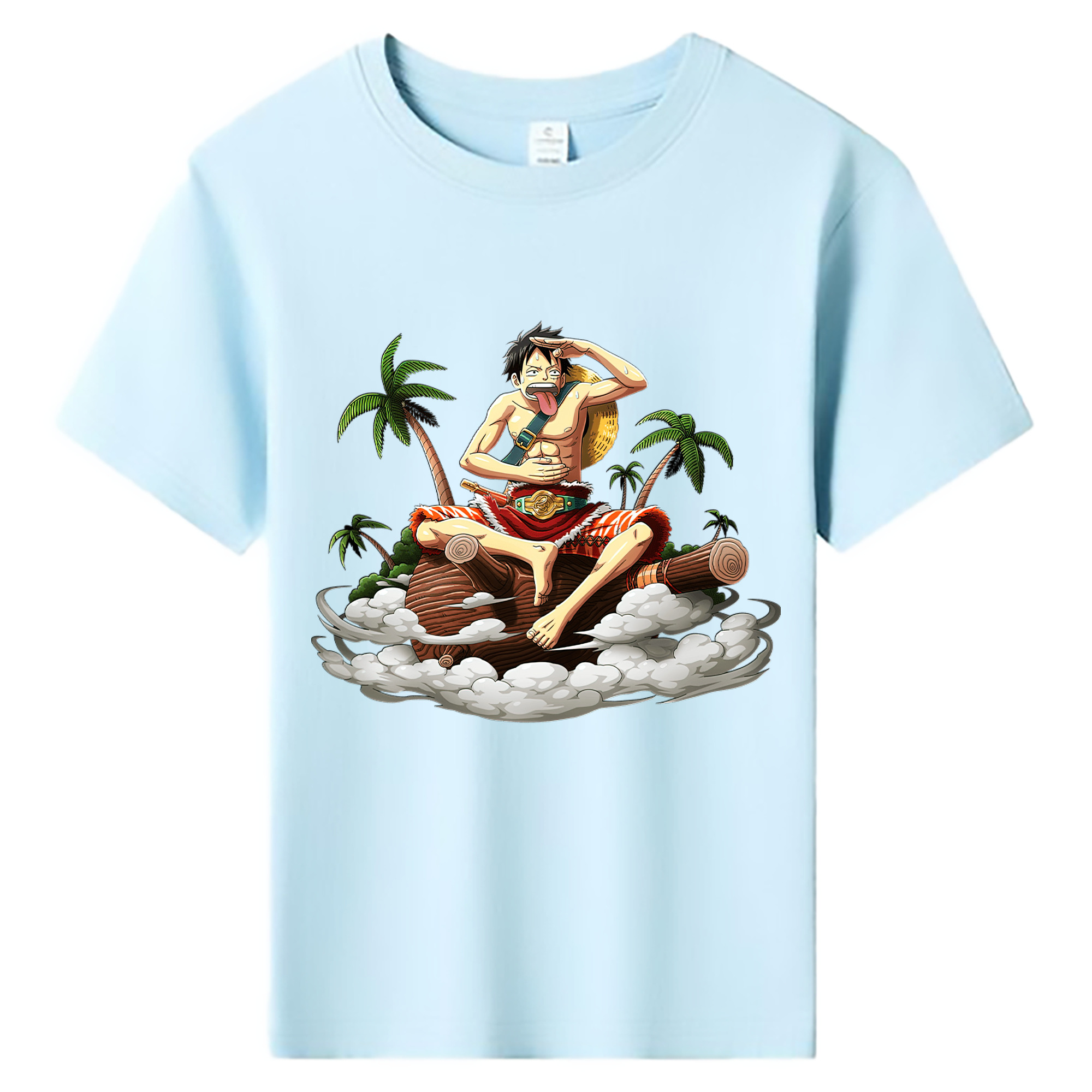 ワンピース モンキー・D・ルフィ ONE PIECE Monkey D. Luffy 綿100％キッズTシャツ（フロントプリント）